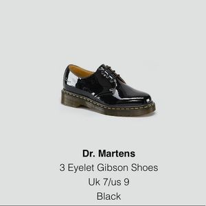 👩‍🎤Almost new Dr. Martens 3 eyelet Gibson shiny leather shoes 🤘🎸🇬🇧🧑🏻‍🎤